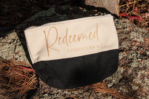"Redeemed" Canvas Makeup Bag