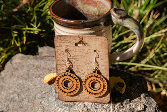 Aztec Round Earrings