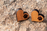 Cute Dog Paw and Heart Earrings