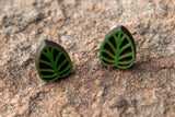 Sunflower & Leaf Stud Earrings