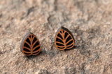 Sunflower & Leaf Stud Earrings