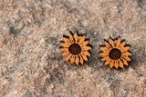 Sunflower & Leaf Stud Earrings