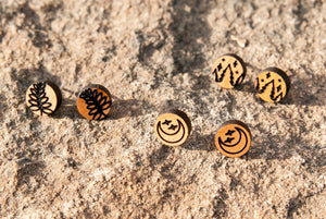 Mountain Round Stud Earrings