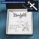 Beautiful White Gold Finish Cross Necklace (Military Chain)