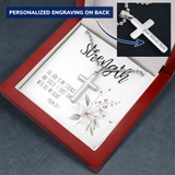 Beautiful White Gold Finish Cross Necklace (Military Chain)